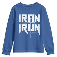 Iron Sharpens Iron Youth Sweatshirt Christian Bible Scripture Gym Workout
