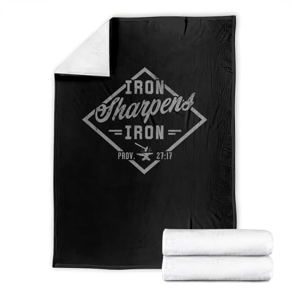 Iron Sharpens Iron Throw Blanket Christian Faith Scripture Nail Jesus Cross