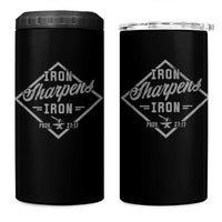 Iron Sharpens Iron 4 in 1 Can Cooler Tumbler Christian Faith Scripture Nail Jesus Cross