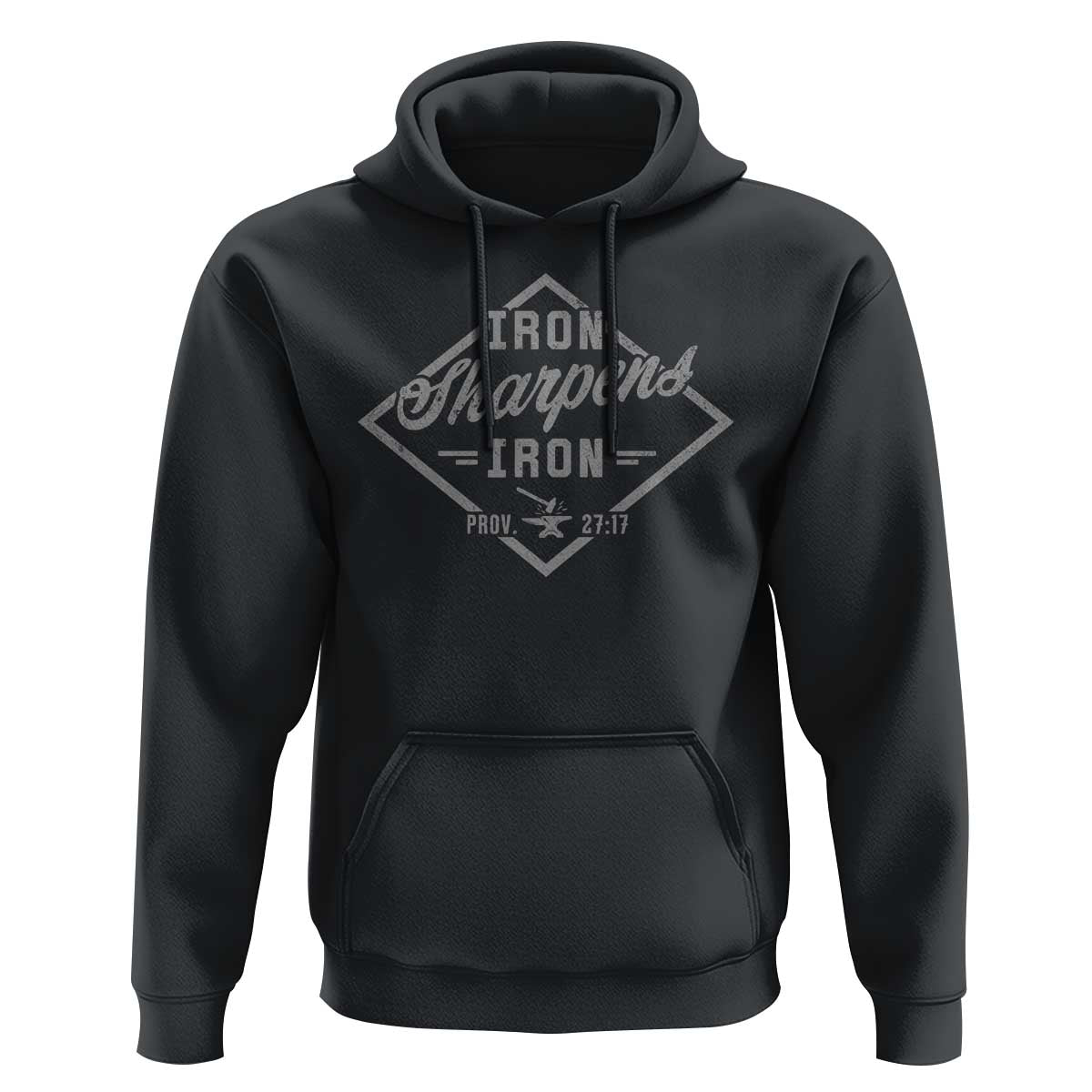 Iron Sharpens Iron Hoodie Christian Faith Scripture Nail Jesus Cross