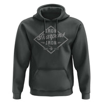 Iron Sharpens Iron Hoodie Christian Faith Scripture Nail Jesus Cross