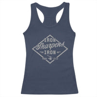 Iron Sharpens Iron Racerback Tank Top Christian Faith Scripture Nail Jesus Cross