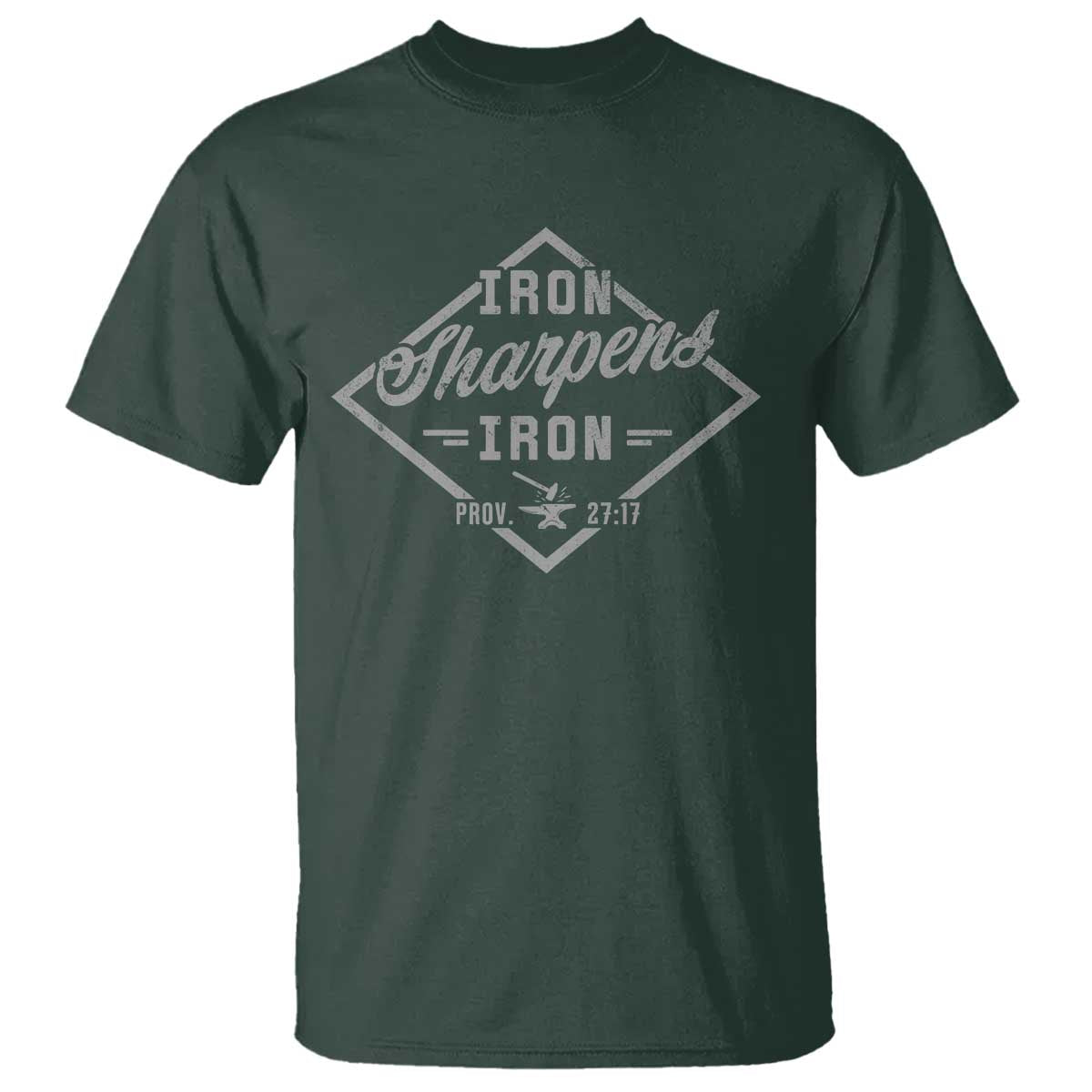 Iron Sharpens Iron T Shirt Christian Faith Scripture Nail Jesus Cross