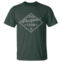 Iron Sharpens Iron T Shirt Christian Faith Scripture Nail Jesus Cross