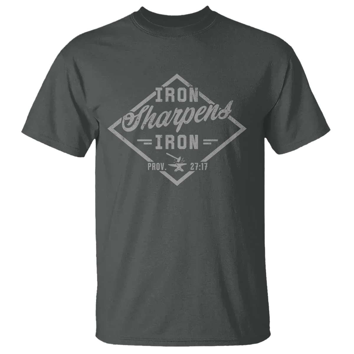 Iron Sharpens Iron T Shirt Christian Faith Scripture Nail Jesus Cross