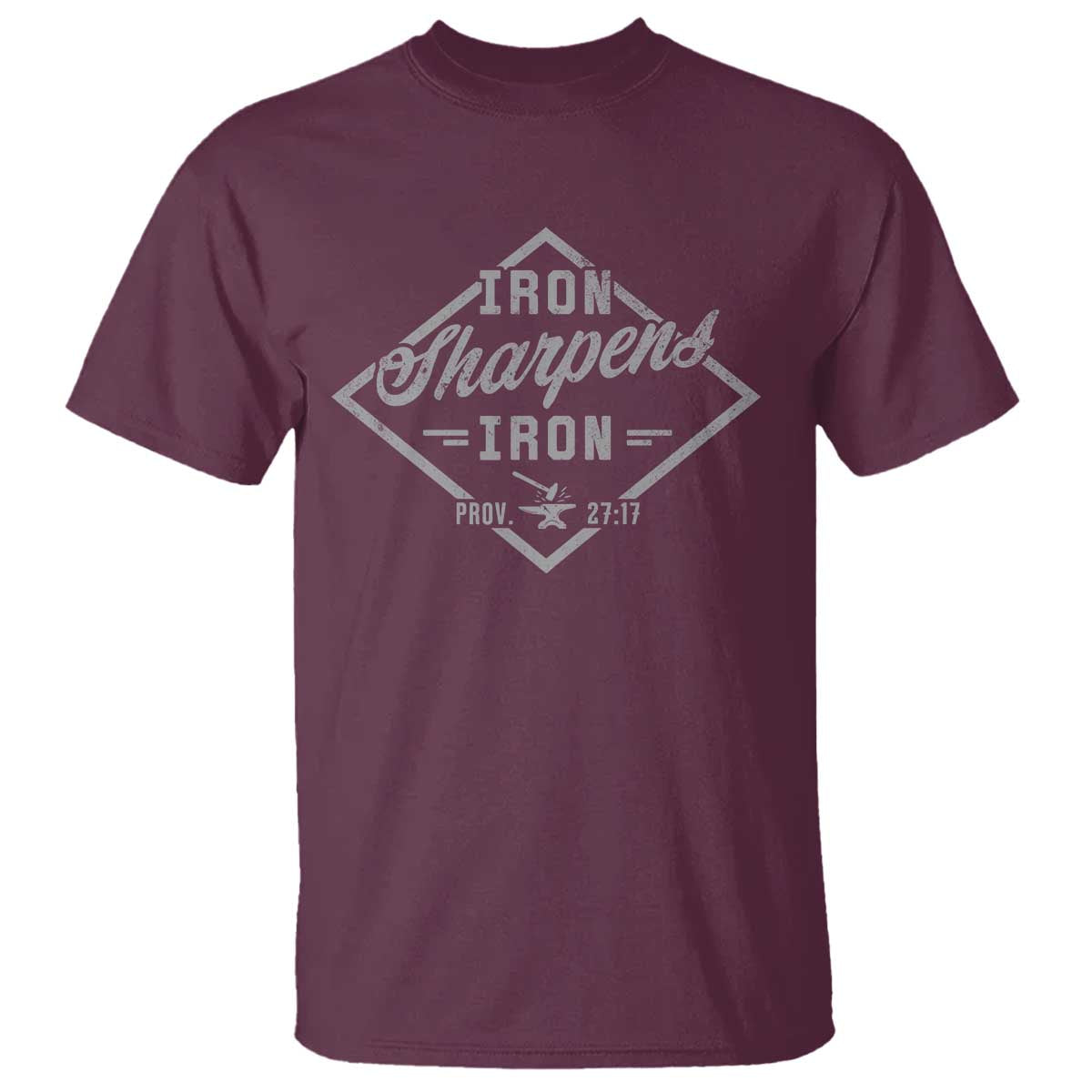 Iron Sharpens Iron T Shirt Christian Faith Scripture Nail Jesus Cross