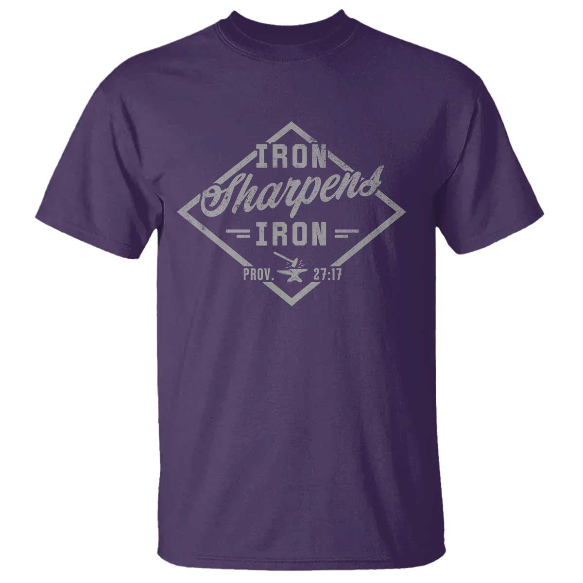 Iron Sharpens Iron T Shirt Christian Faith Scripture Nail Jesus Cross