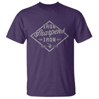 Iron Sharpens Iron T Shirt Christian Faith Scripture Nail Jesus Cross
