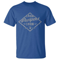 Iron Sharpens Iron T Shirt Christian Faith Scripture Nail Jesus Cross