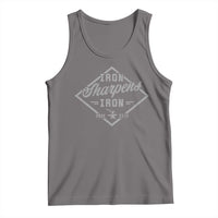 Iron Sharpens Iron Tank Top Christian Faith Scripture Nail Jesus Cross