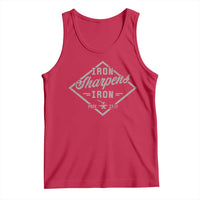 Iron Sharpens Iron Tank Top Christian Faith Scripture Nail Jesus Cross