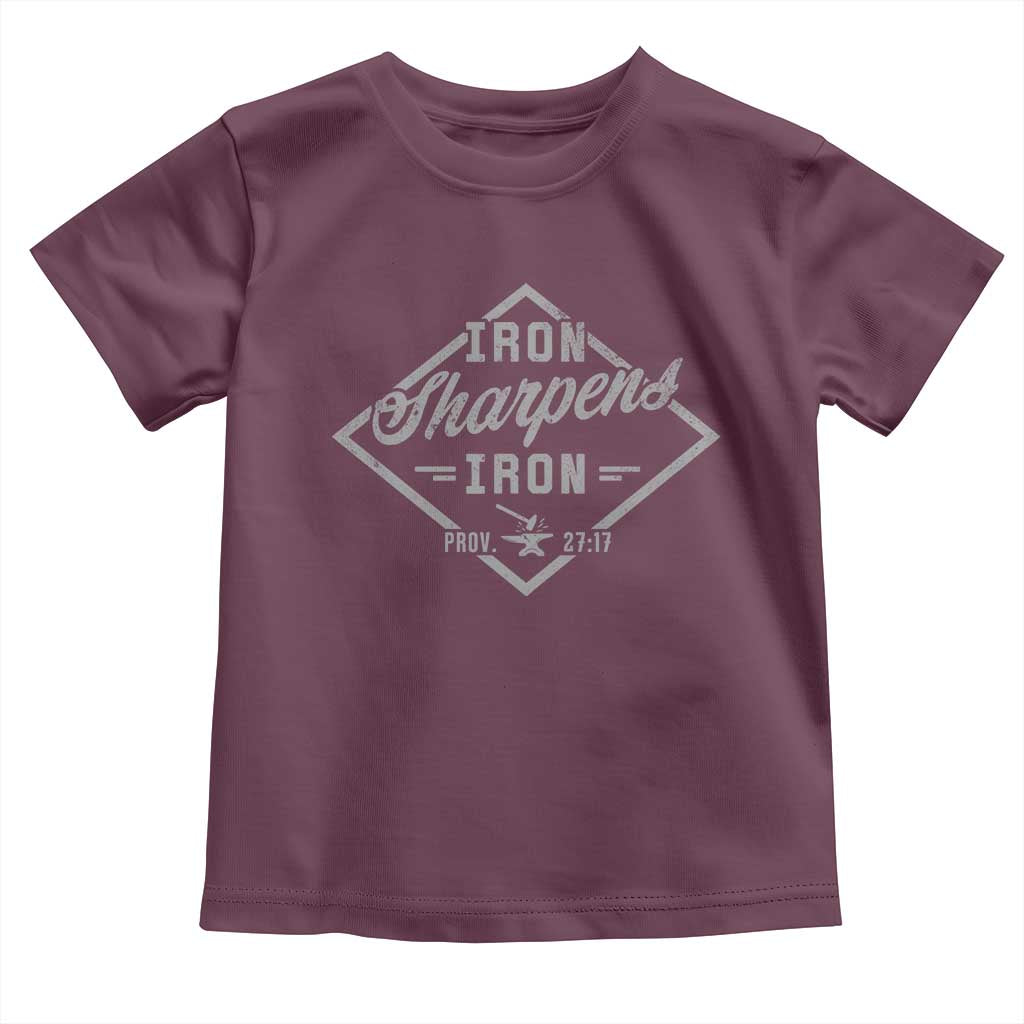 Iron Sharpens Iron Toddler T Shirt Christian Faith Scripture Nail Jesus Cross