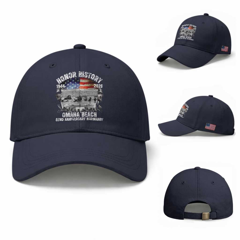 Omaha Beach D Day Baseball Cap 82nd Anniversary Honor History Normandy WWII