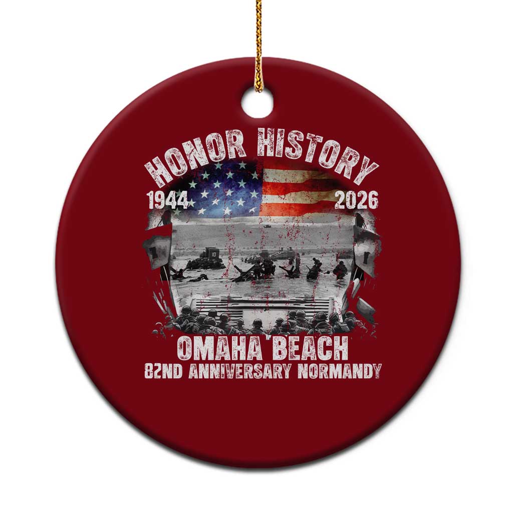 Omaha Beach D Day Ceramic Ornament 82nd Anniversary Honor History Normandy WWII