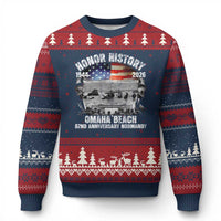 Omaha Beach D Day Ugly Christmas Sweater 82nd Anniversary Honor History Normandy WWII