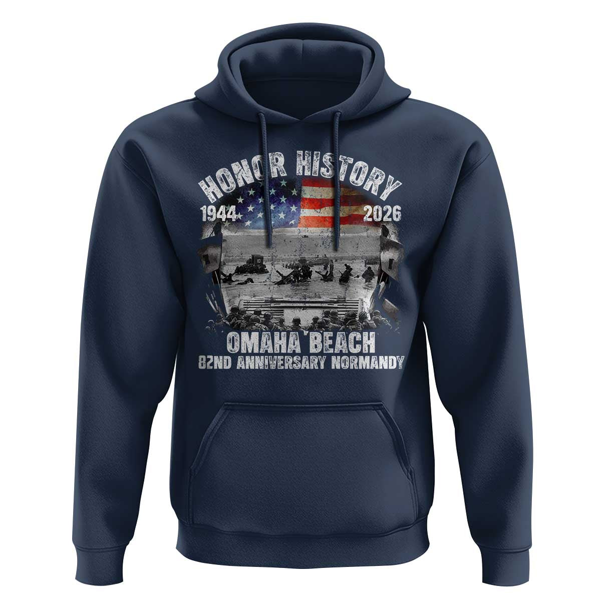 Omaha Beach D Day Hoodie 82nd Anniversary Honor History Normandy WWII