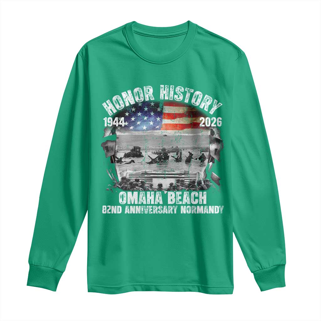 Omaha Beach D Day Long Sleeve Shirt 82nd Anniversary Honor History Normandy WWII