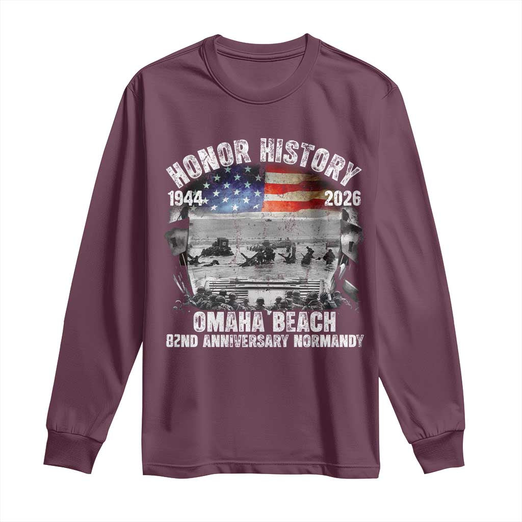 Omaha Beach D Day Long Sleeve Shirt 82nd Anniversary Honor History Normandy WWII