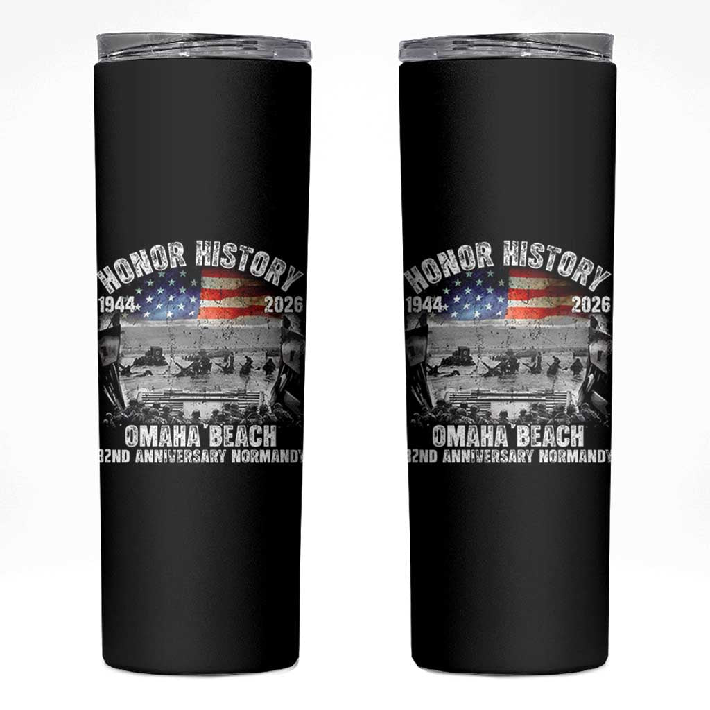 Omaha Beach D Day Skinny Tumbler 82nd Anniversary Honor History Normandy WWII