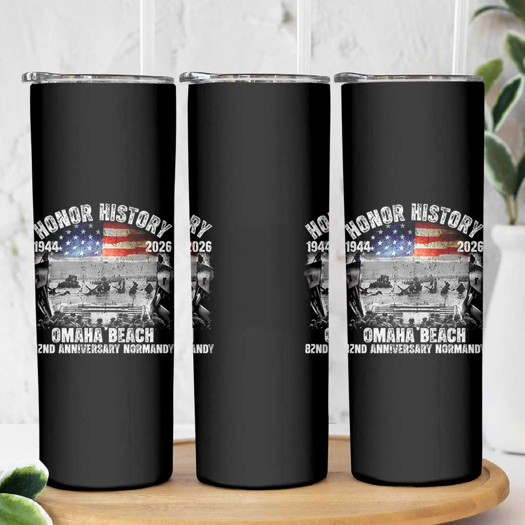 Omaha Beach D Day Skinny Tumbler 82nd Anniversary Honor History Normandy WWII