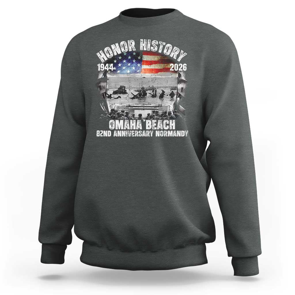 Omaha Beach D Day Sweatshirt 82nd Anniversary Honor History Normandy WWII