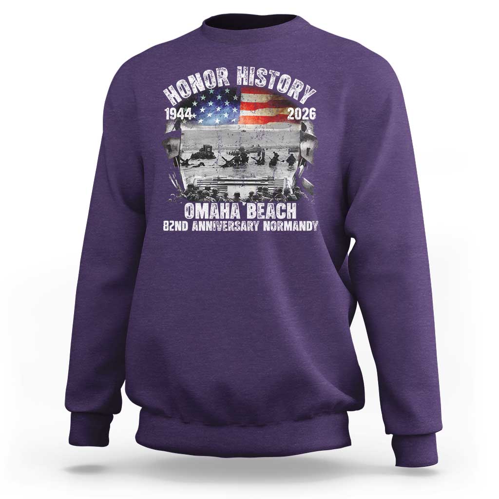 Omaha Beach D Day Sweatshirt 82nd Anniversary Honor History Normandy WWII