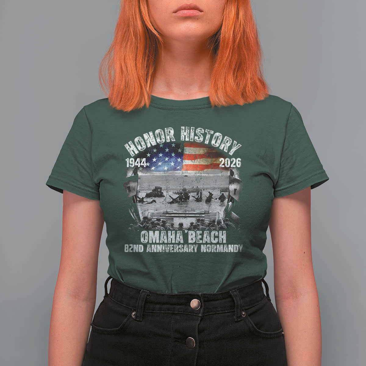Omaha Beach D Day T Shirt For Women 82nd Anniversary Honor History Normandy WWII