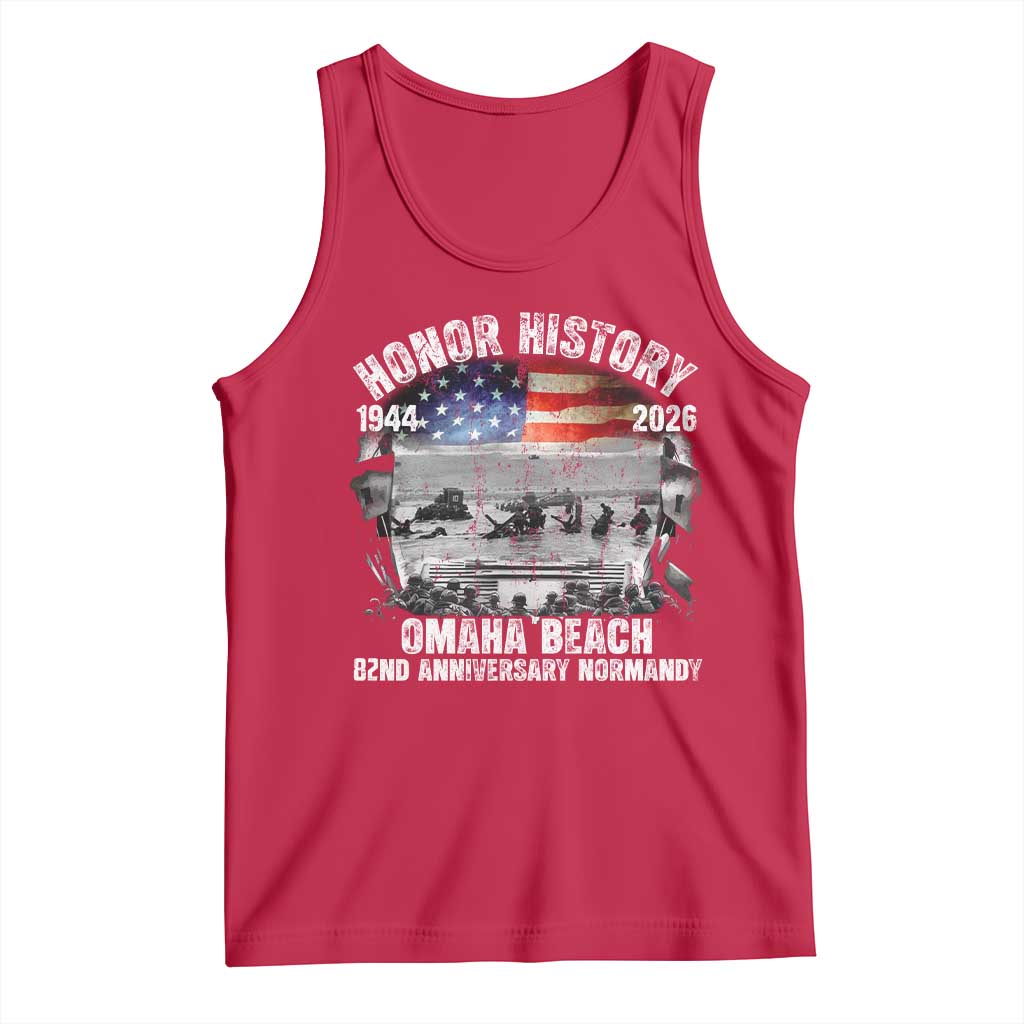 Omaha Beach D Day Tank Top 82nd Anniversary Honor History Normandy WWII