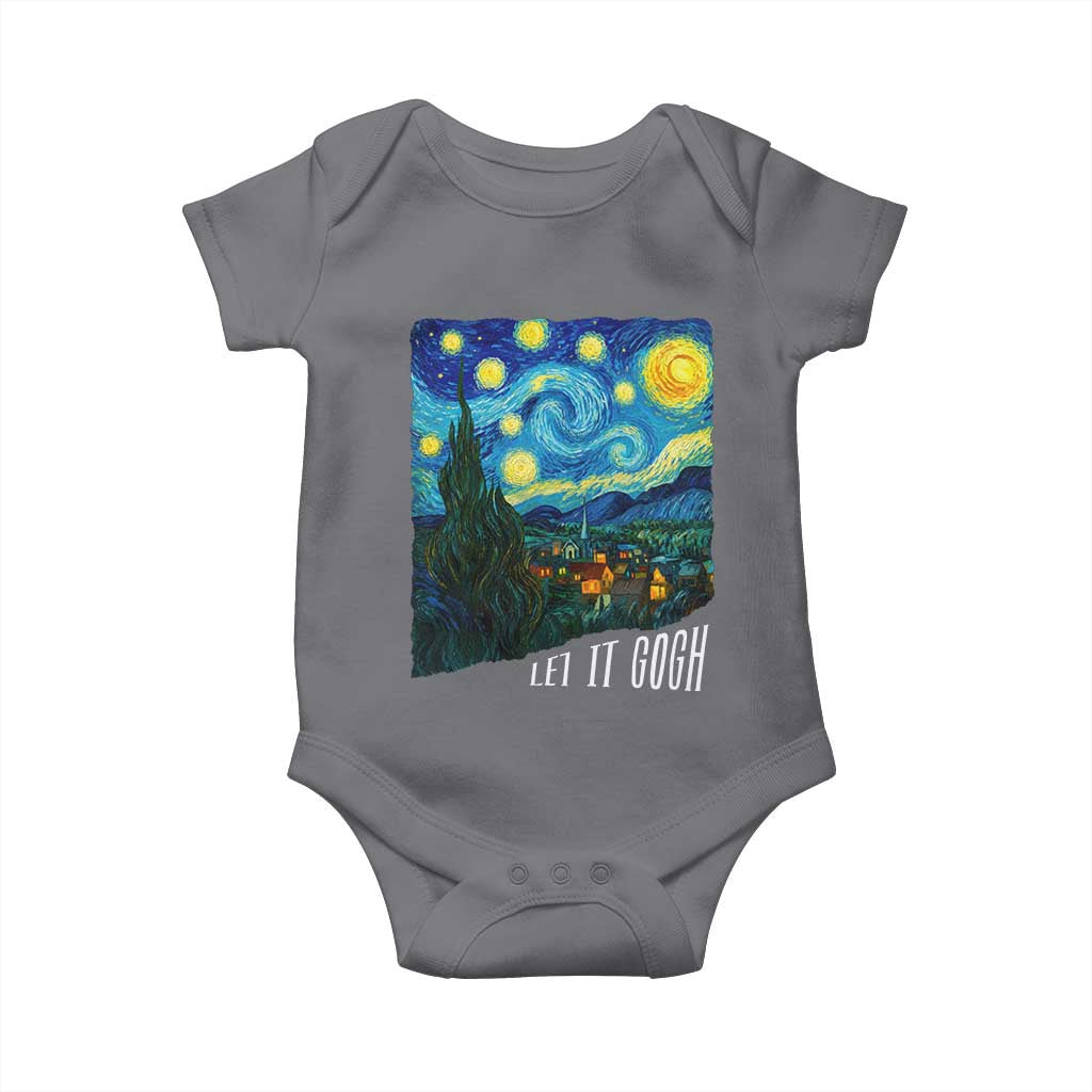 Let It Gogh Funny Vincent Van Gogh Baby Onesie Starry Night Design Art Lover