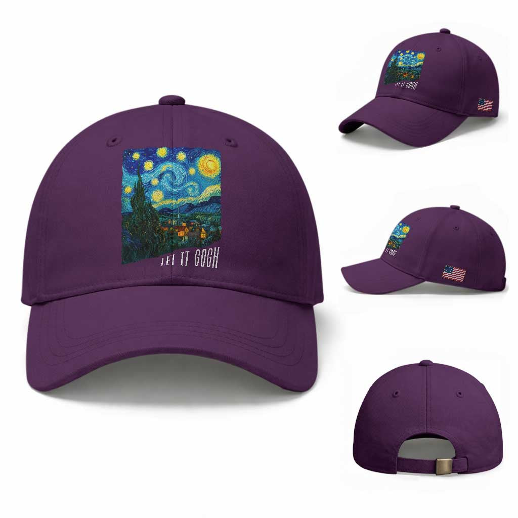 Let It Gogh Funny Vincent Van Gogh Baseball Cap Starry Night Design Art Lover