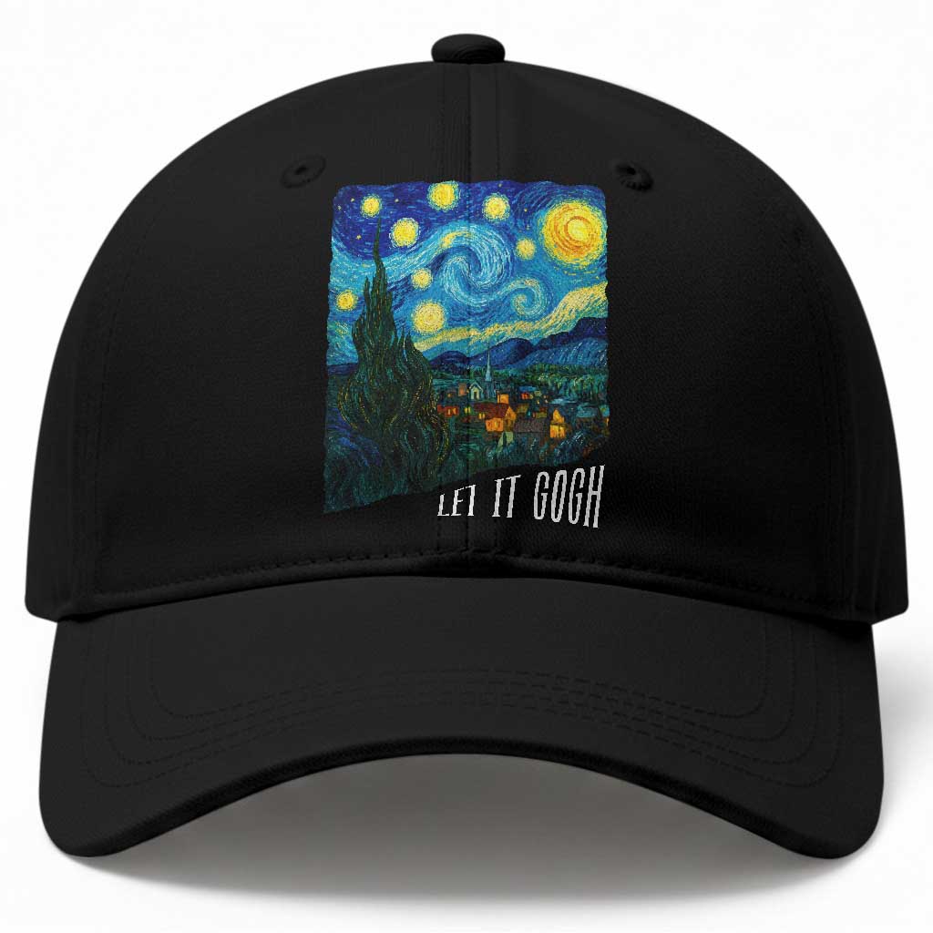 Let It Gogh Funny Vincent Van Gogh Baseball Cap Starry Night Design Art Lover