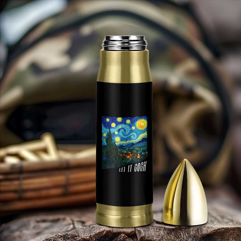Let It Gogh Funny Vincent Van Gogh Bullet Tumbler Starry Night Design Art Lover