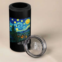 Let It Gogh Funny Vincent Van Gogh 4 in 1 Can Cooler Tumbler Starry Night Design Art Lover