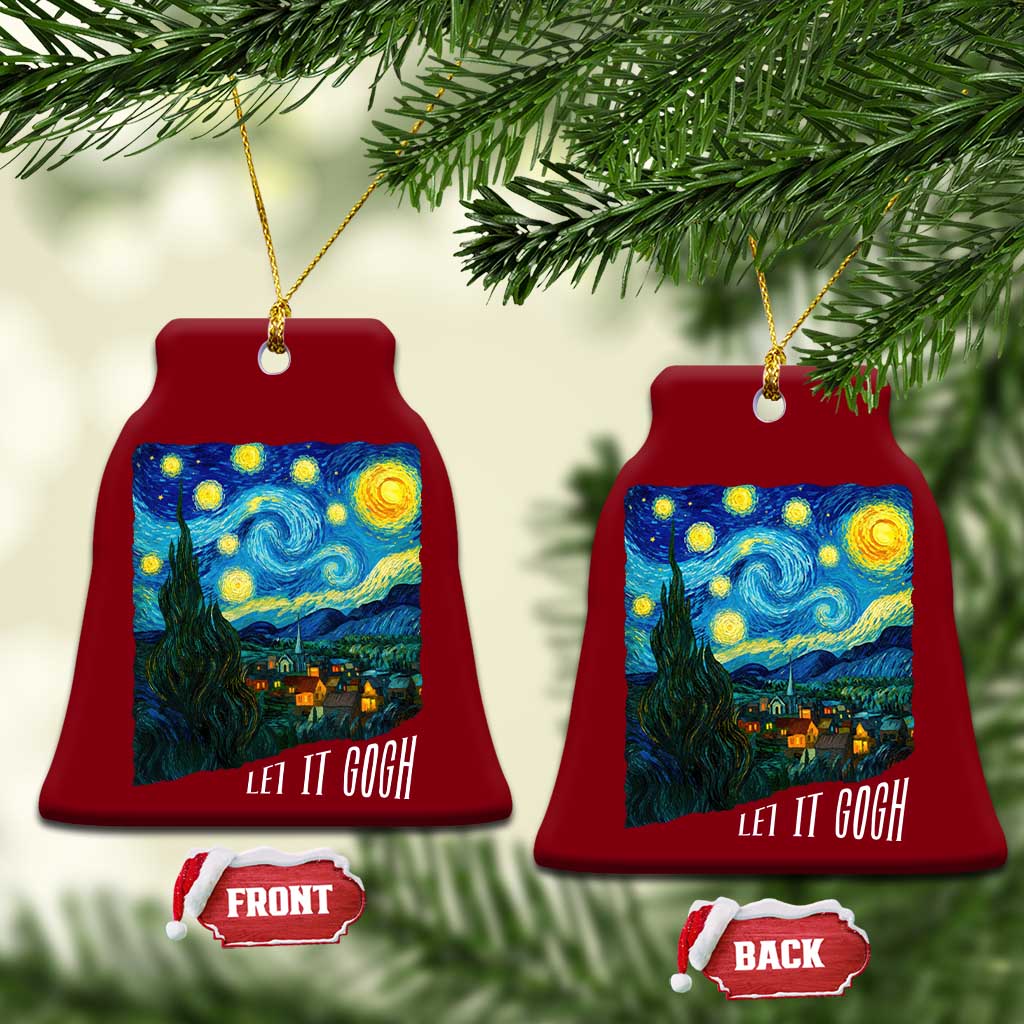 Let It Gogh Funny Vincent Van Gogh Ceramic Ornament Starry Night Design Art Lover