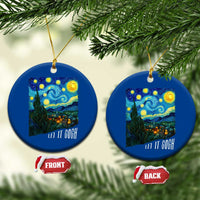 Let It Gogh Funny Vincent Van Gogh Ceramic Ornament Starry Night Design Art Lover