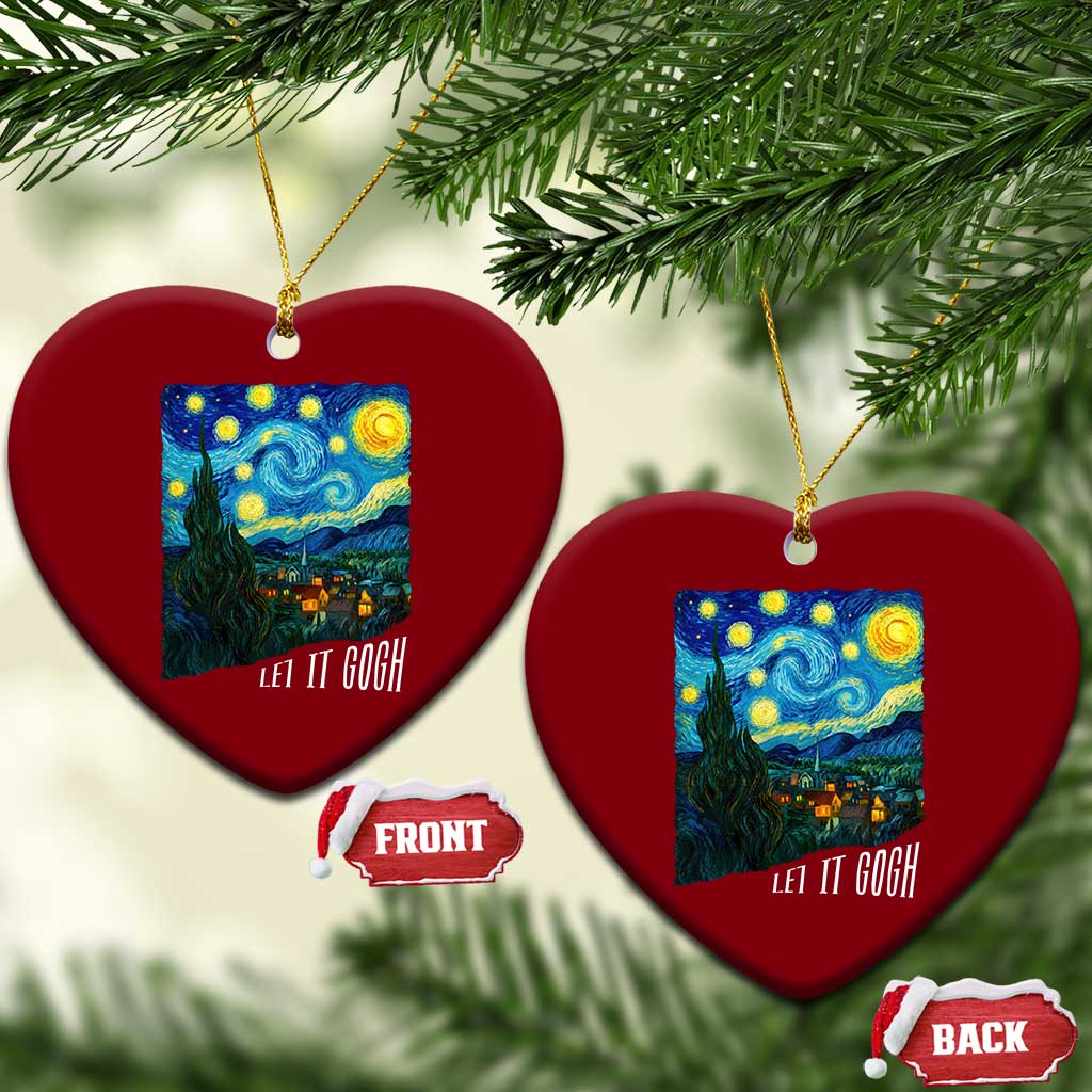 Let It Gogh Funny Vincent Van Gogh Ceramic Ornament Starry Night Design Art Lover