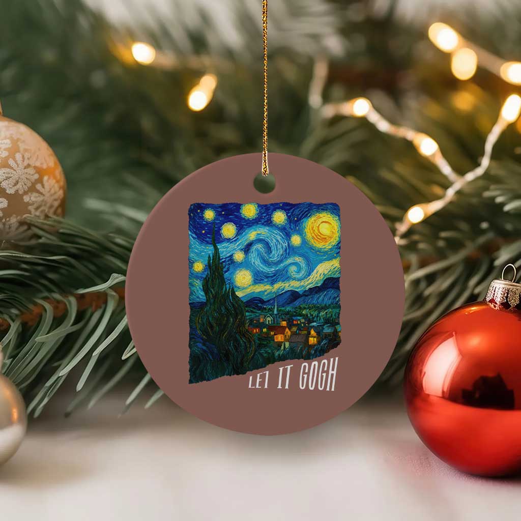 Let It Gogh Funny Vincent Van Gogh Ceramic Ornament Starry Night Design Art Lover