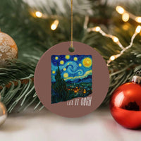 Let It Gogh Funny Vincent Van Gogh Ceramic Ornament Starry Night Design Art Lover