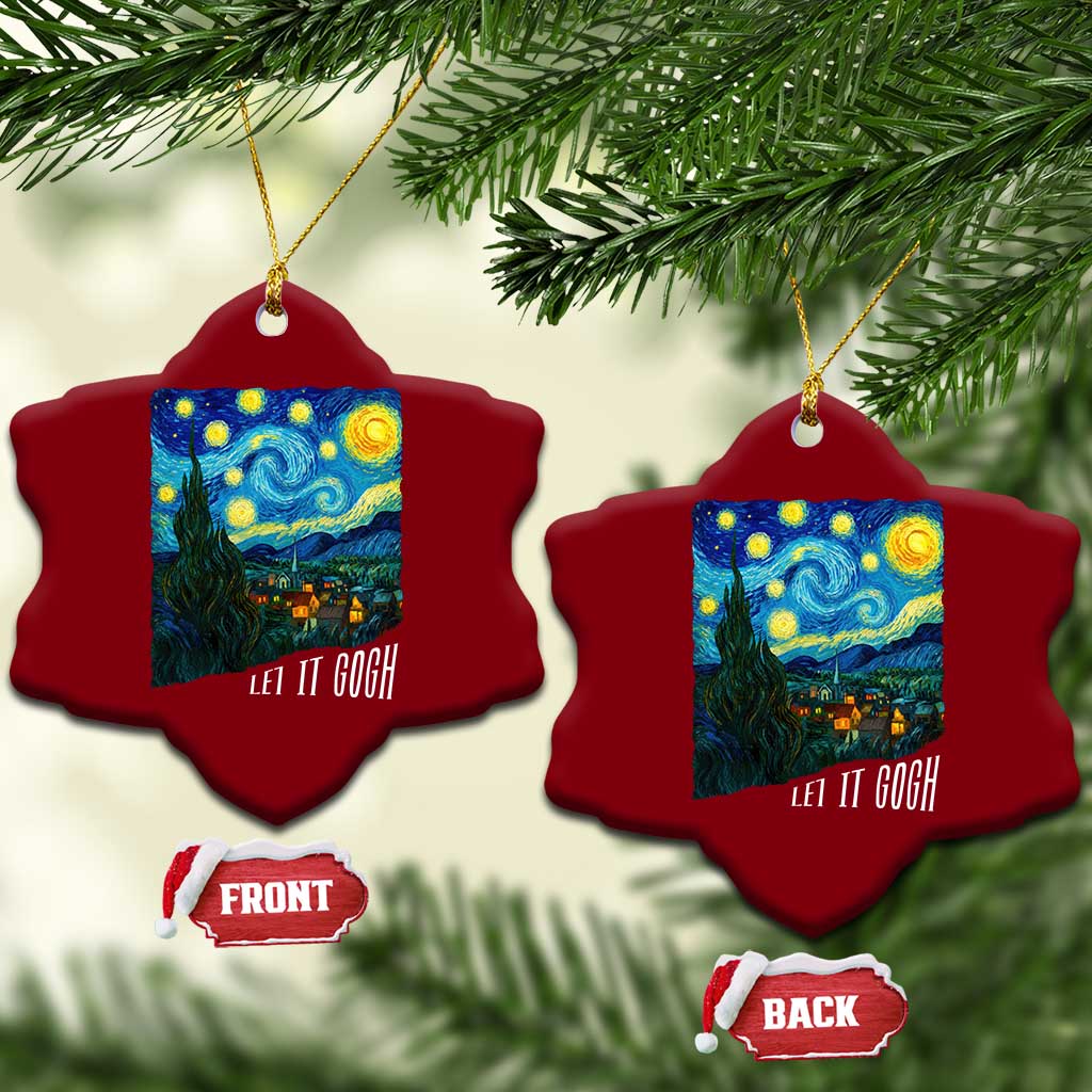 Let It Gogh Funny Vincent Van Gogh Ceramic Ornament Starry Night Design Art Lover