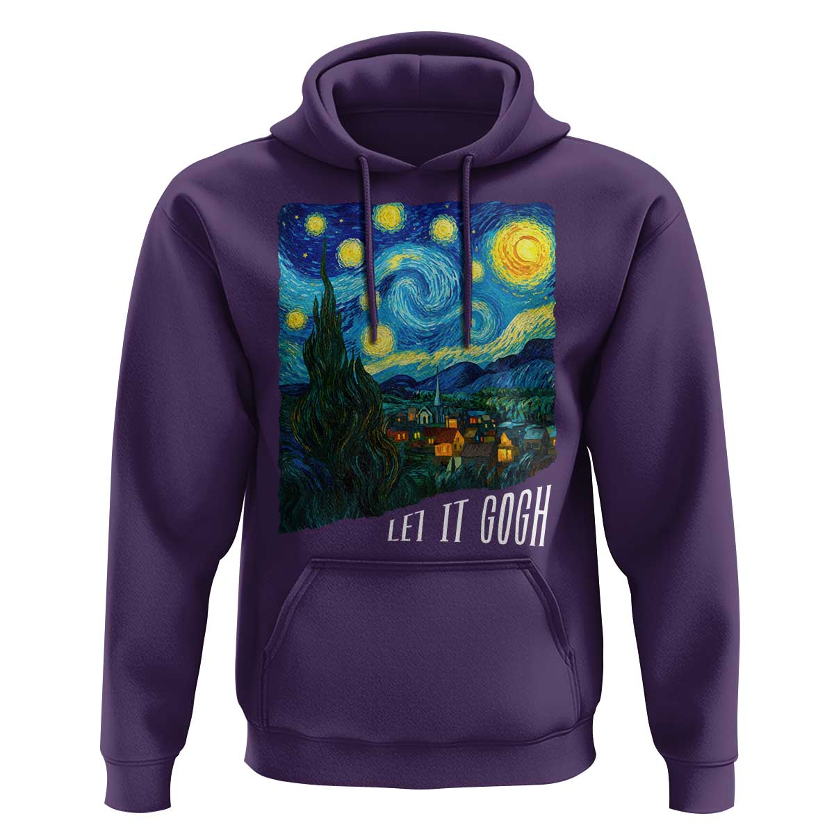 Let It Gogh Funny Vincent Van Gogh Hoodie Starry Night Design Art Lover