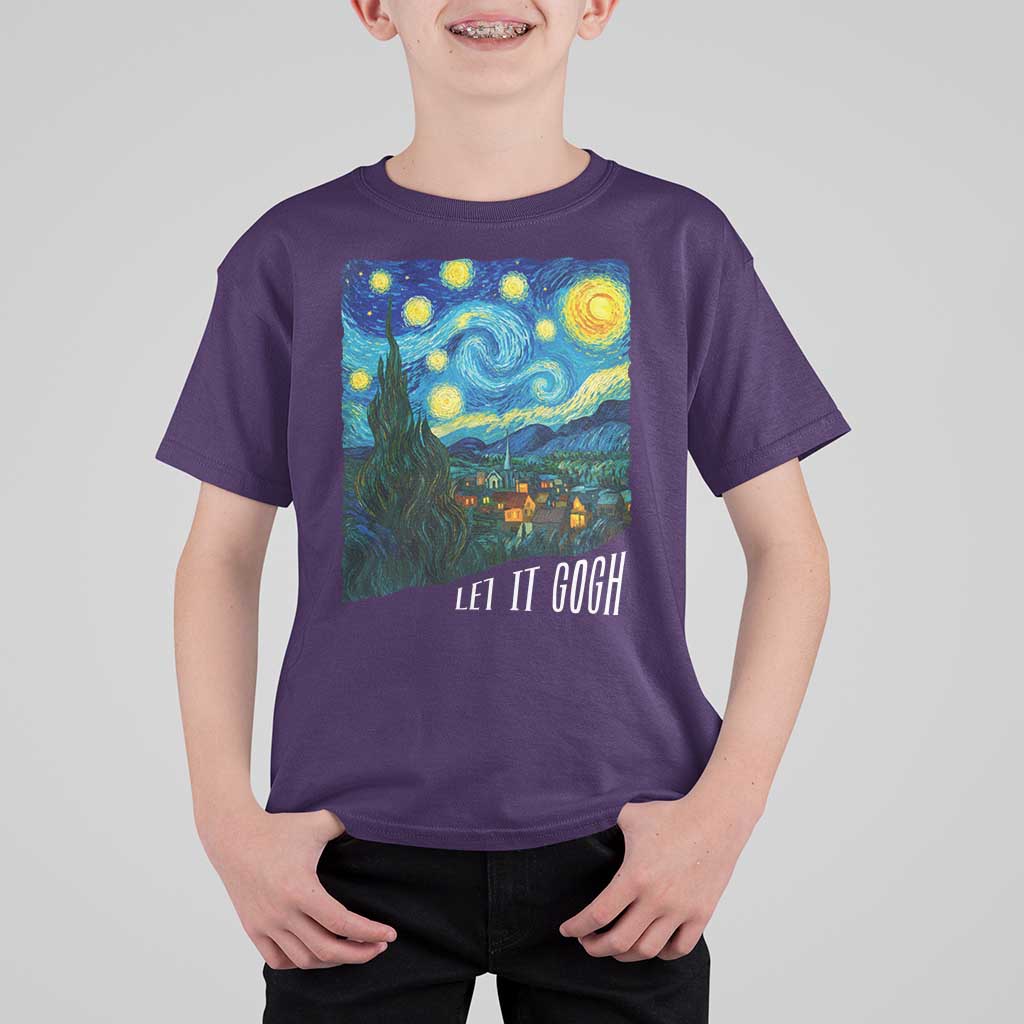 Let It Gogh Funny Vincent Van Gogh T Shirt For Kid Starry Night Design Art Lover