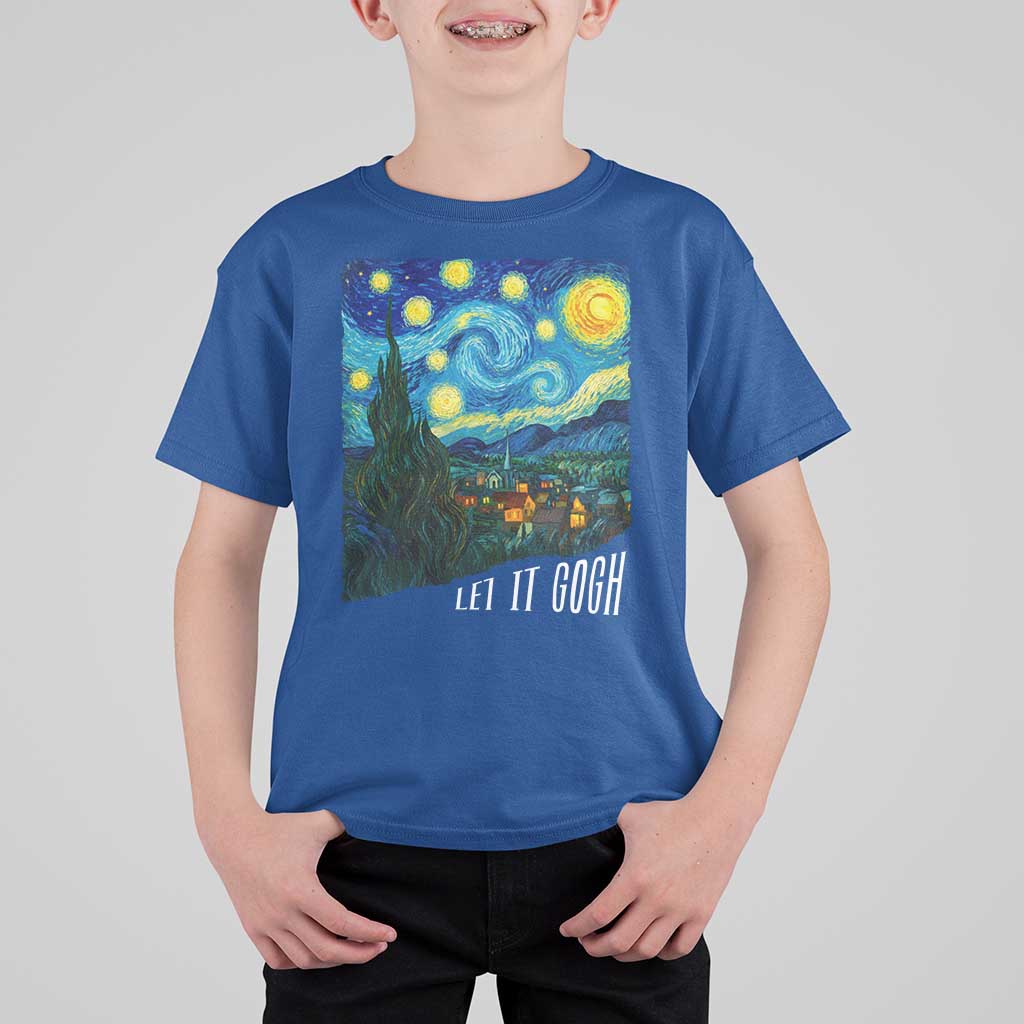 Let It Gogh Funny Vincent Van Gogh T Shirt For Kid Starry Night Design Art Lover