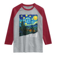 Let It Gogh Funny Vincent Van Gogh Raglan Shirt Starry Night Design Art Lover