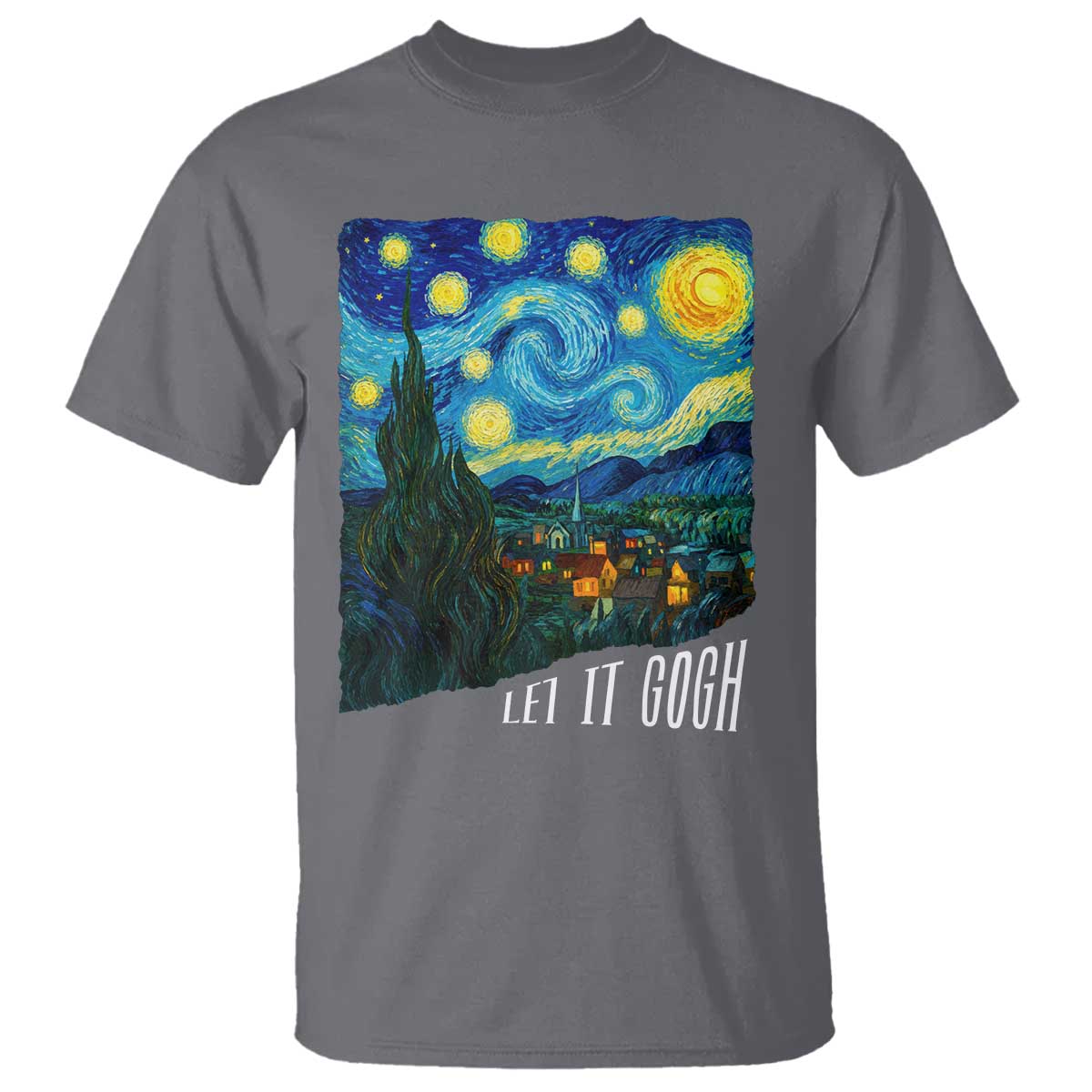 Let It Gogh Funny Vincent Van Gogh T Shirt Starry Night Design Art Lover