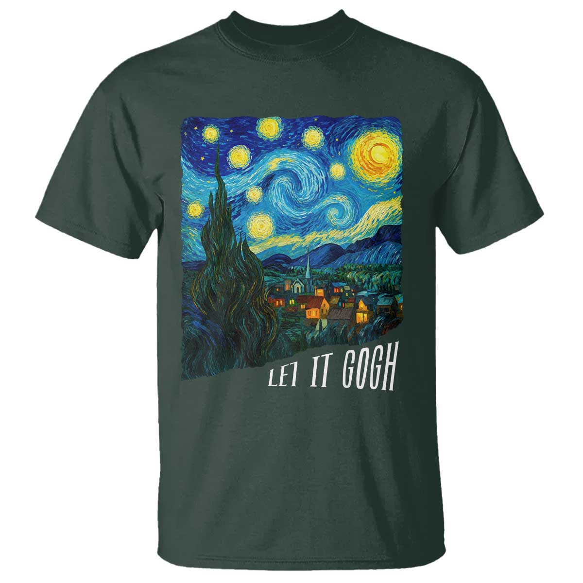 Let It Gogh Funny Vincent Van Gogh T Shirt Starry Night Design Art Lover