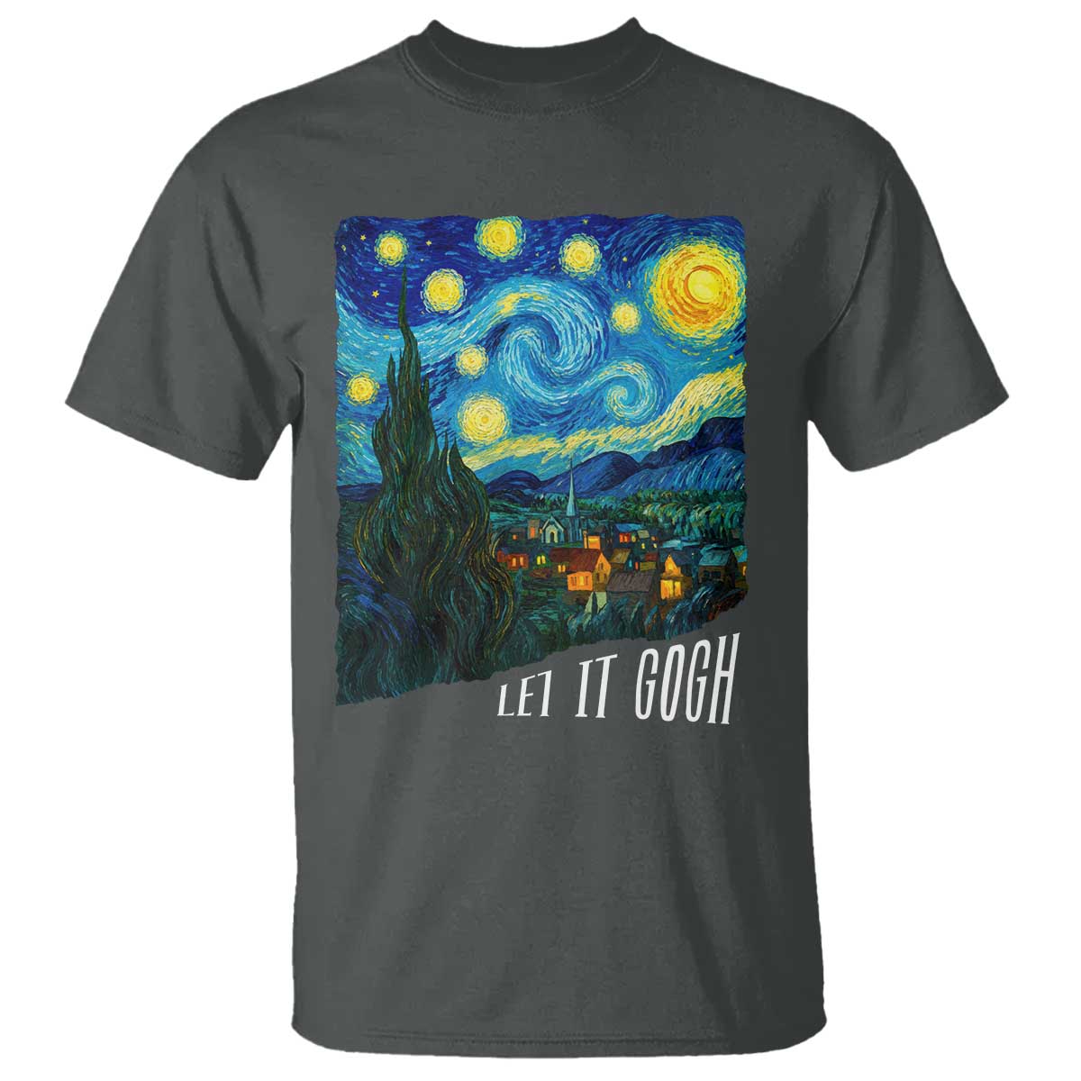 Let It Gogh Funny Vincent Van Gogh T Shirt Starry Night Design Art Lover