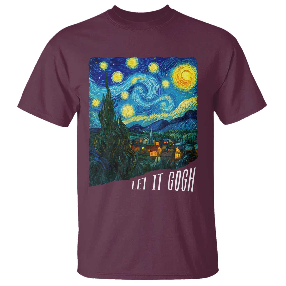 Let It Gogh Funny Vincent Van Gogh T Shirt Starry Night Design Art Lover