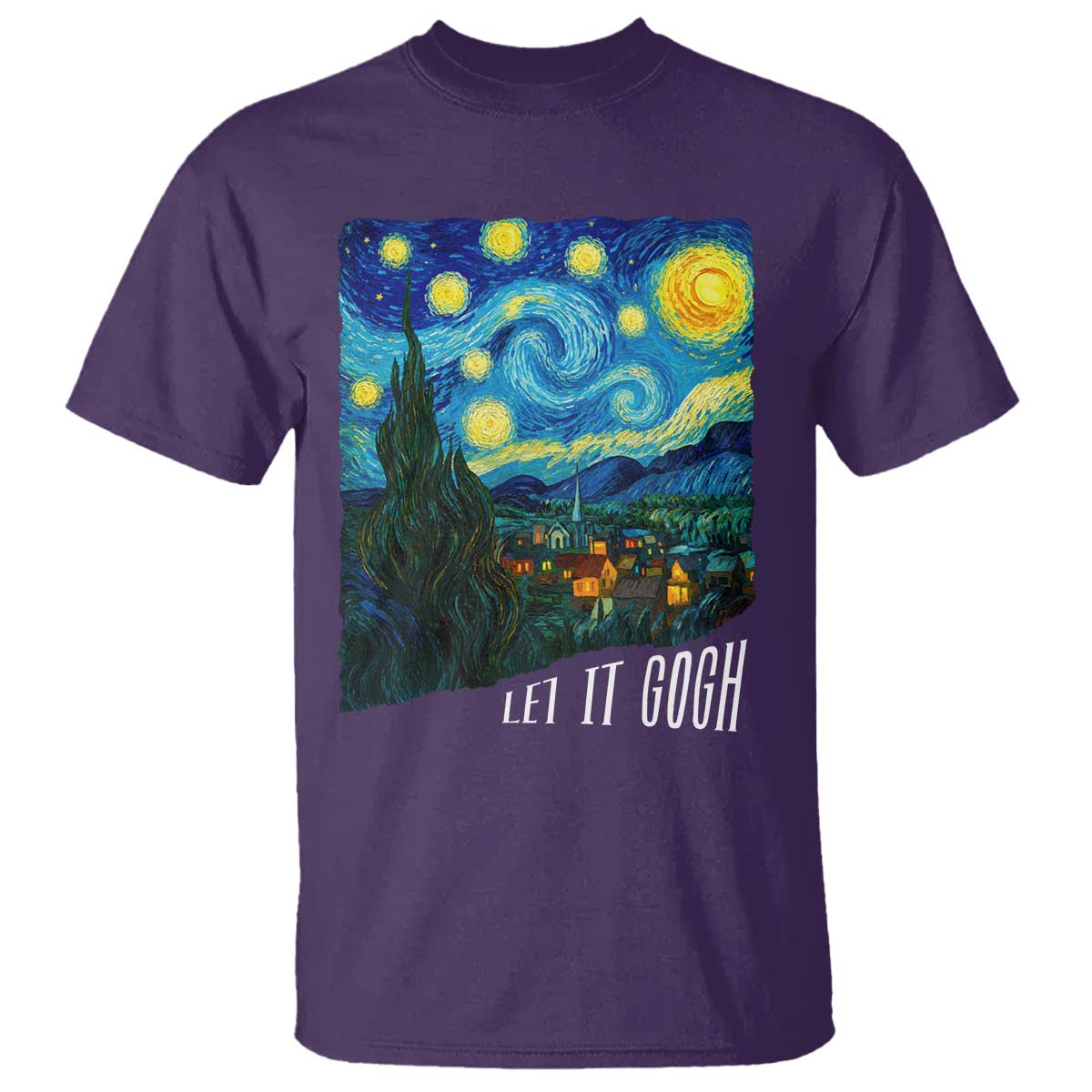 Let It Gogh Funny Vincent Van Gogh T Shirt Starry Night Design Art Lover