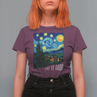 Let It Gogh Funny Vincent Van Gogh T Shirt For Women Starry Night Design Art Lover