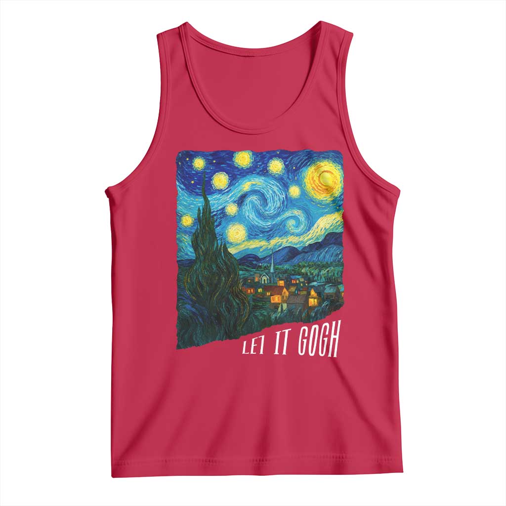 Let It Gogh Funny Vincent Van Gogh Tank Top Starry Night Design Art Lover